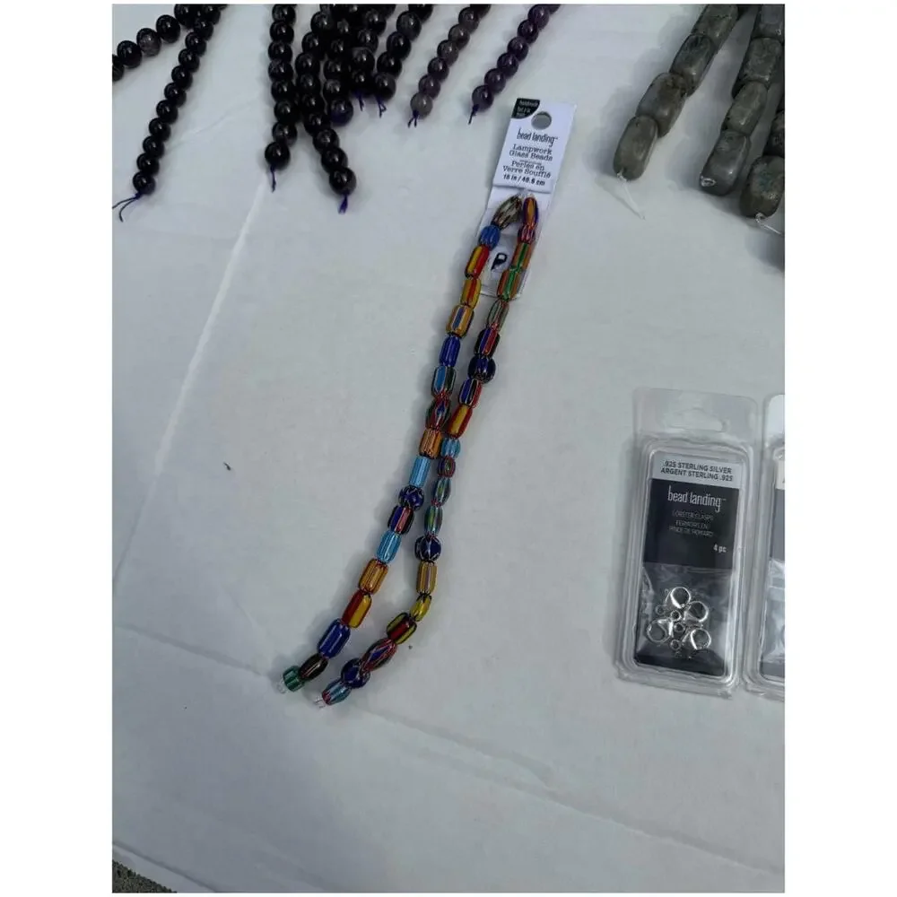 New Beading Supplies Gemstone Beads Lot - Sterling Silver Hardware Clasps